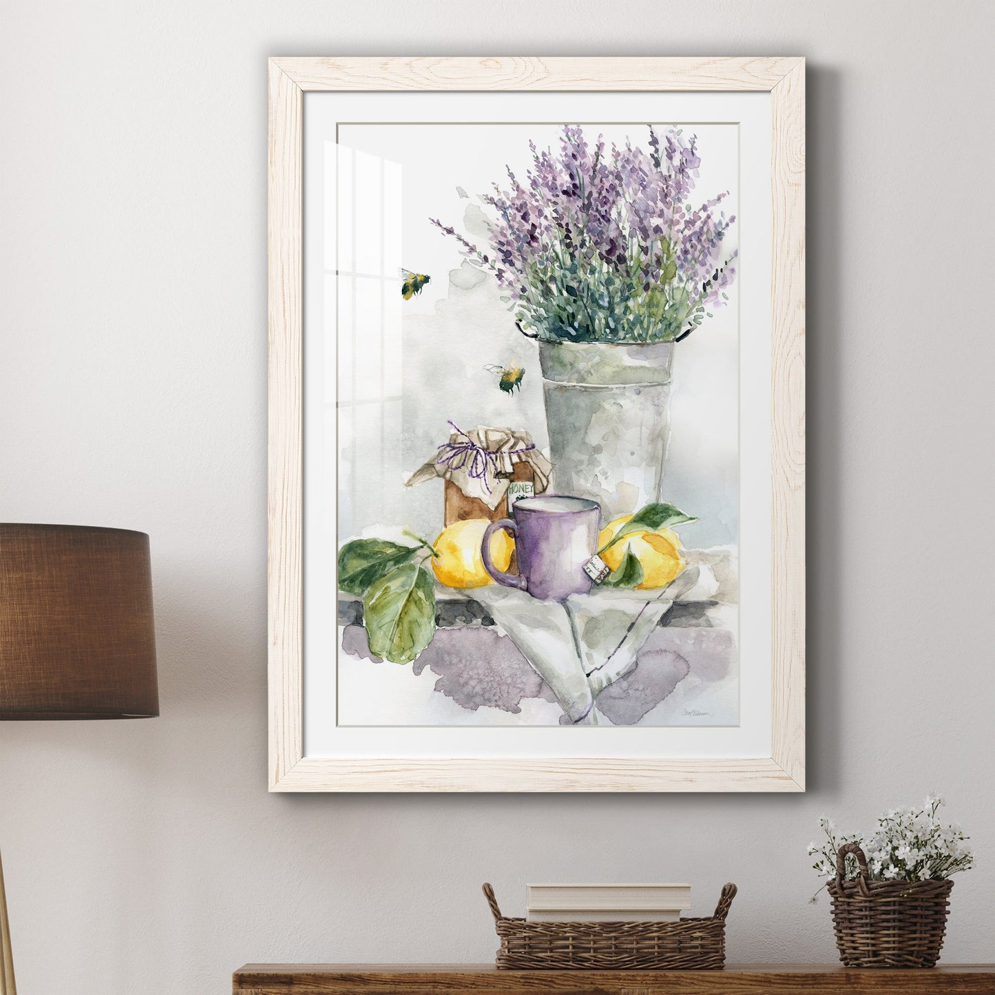 Lavender Lemon and Honey Tea - Premium Framed Print - Distressed Barnwood Frame - Ready to Hang