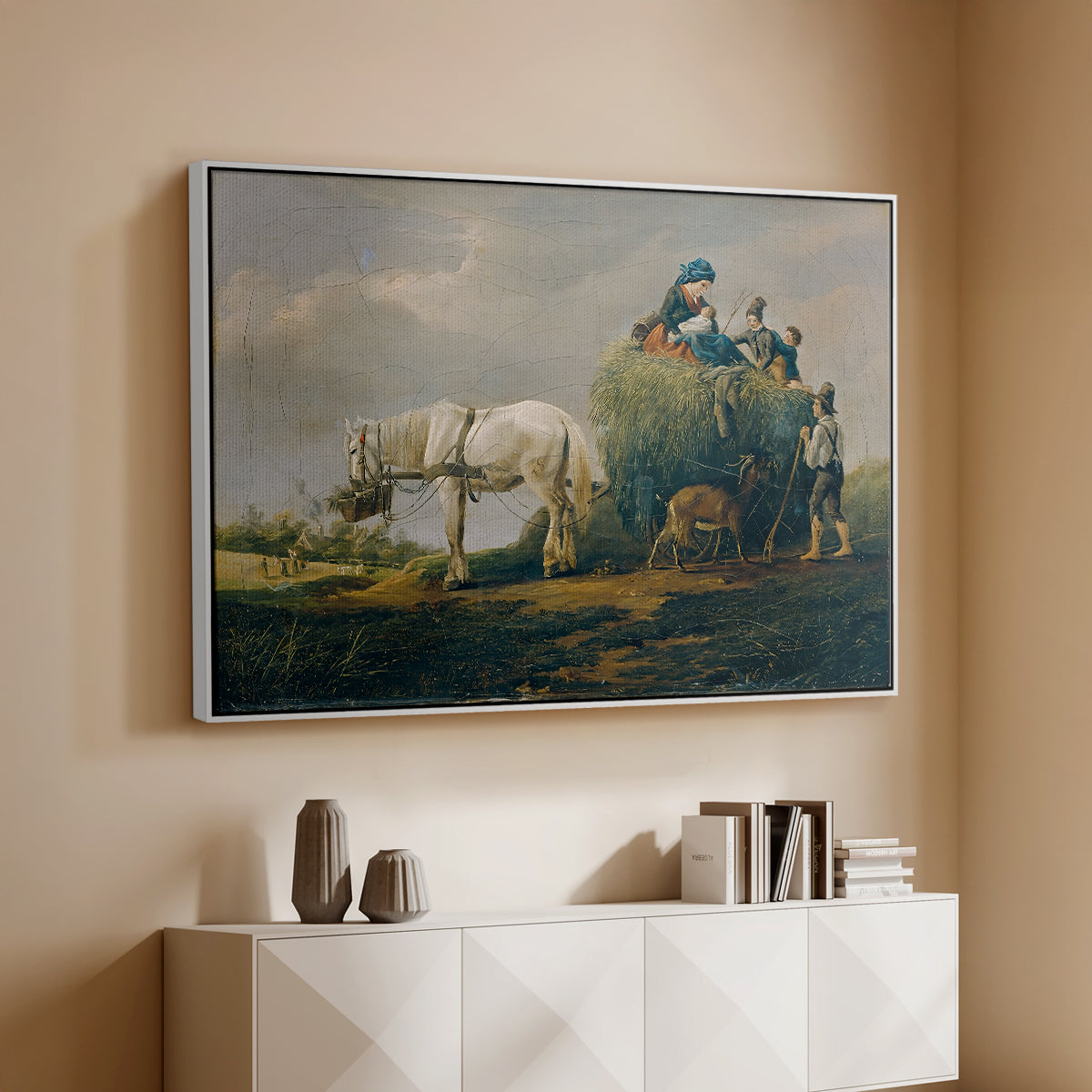 The Hay Wagon (Der Heuwagen), 1824 - Floater Framed Canvas Print