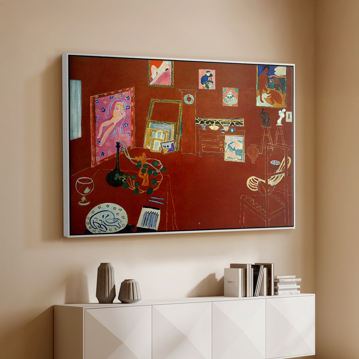 The Red Studio (L'Atelier Rouge), 1911 - Floater Framed Canvas Print