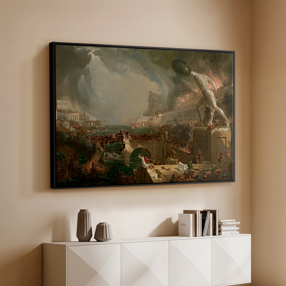 The Course of Empire: Destruction, 1836 - Floater Framed Canvas Print