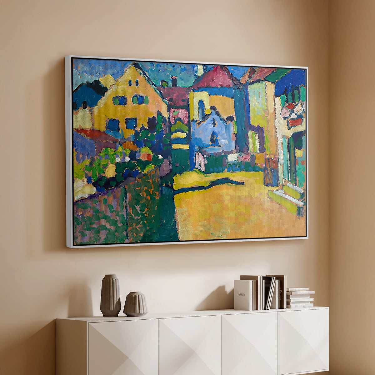 Green Lane in Murnau, 1909 - Floater Framed Canvas Print