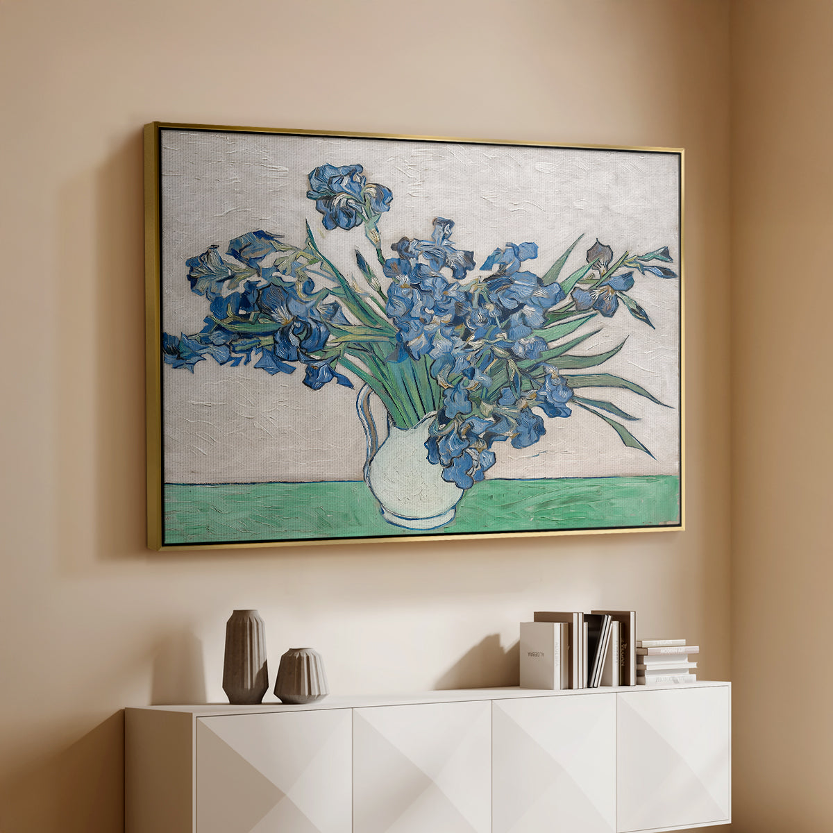 Irises, 1890 - Floater Framed Canvas Print