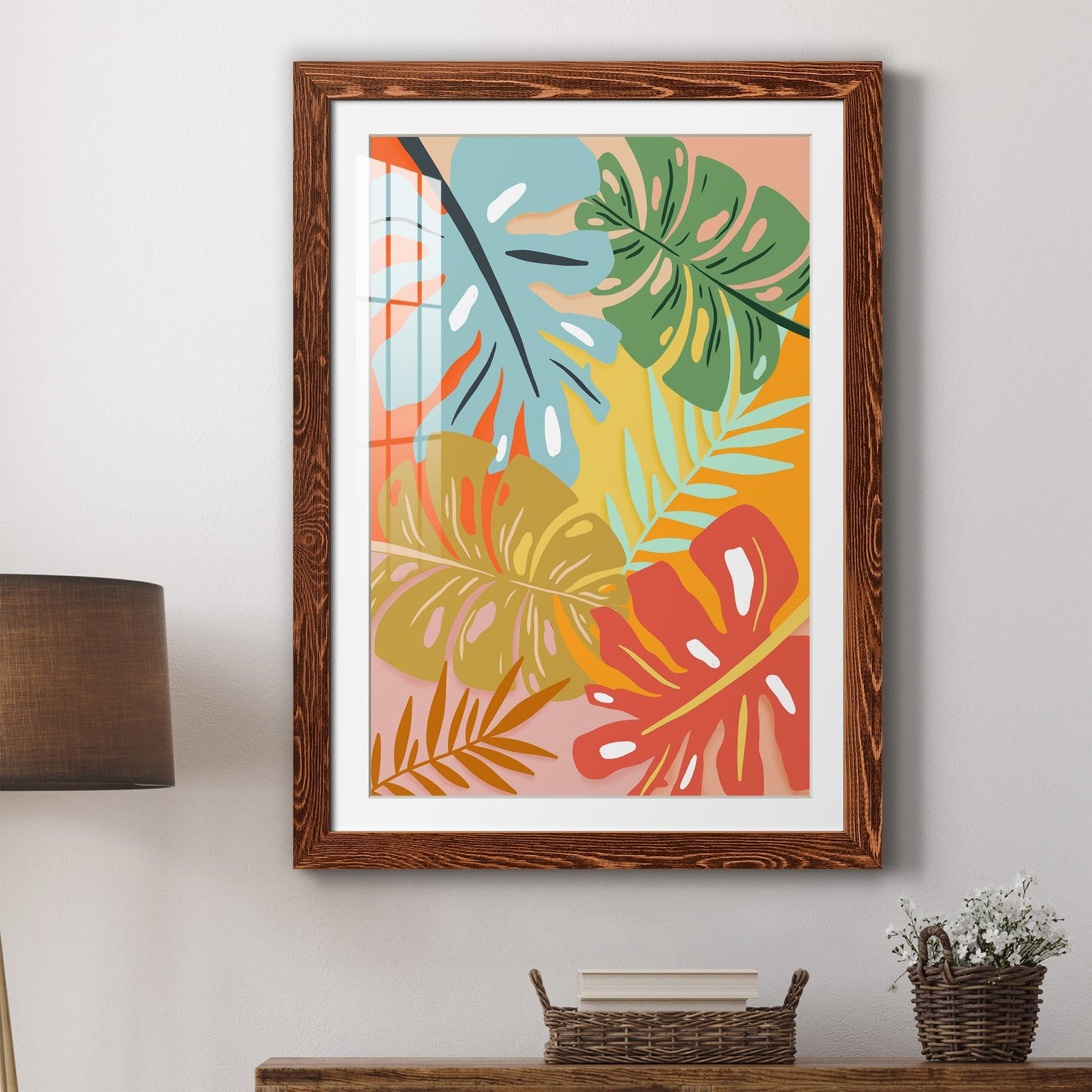 Tropical Foliage I - Premium Framed Print - Distressed Barnwood Frame - Ready to Hang