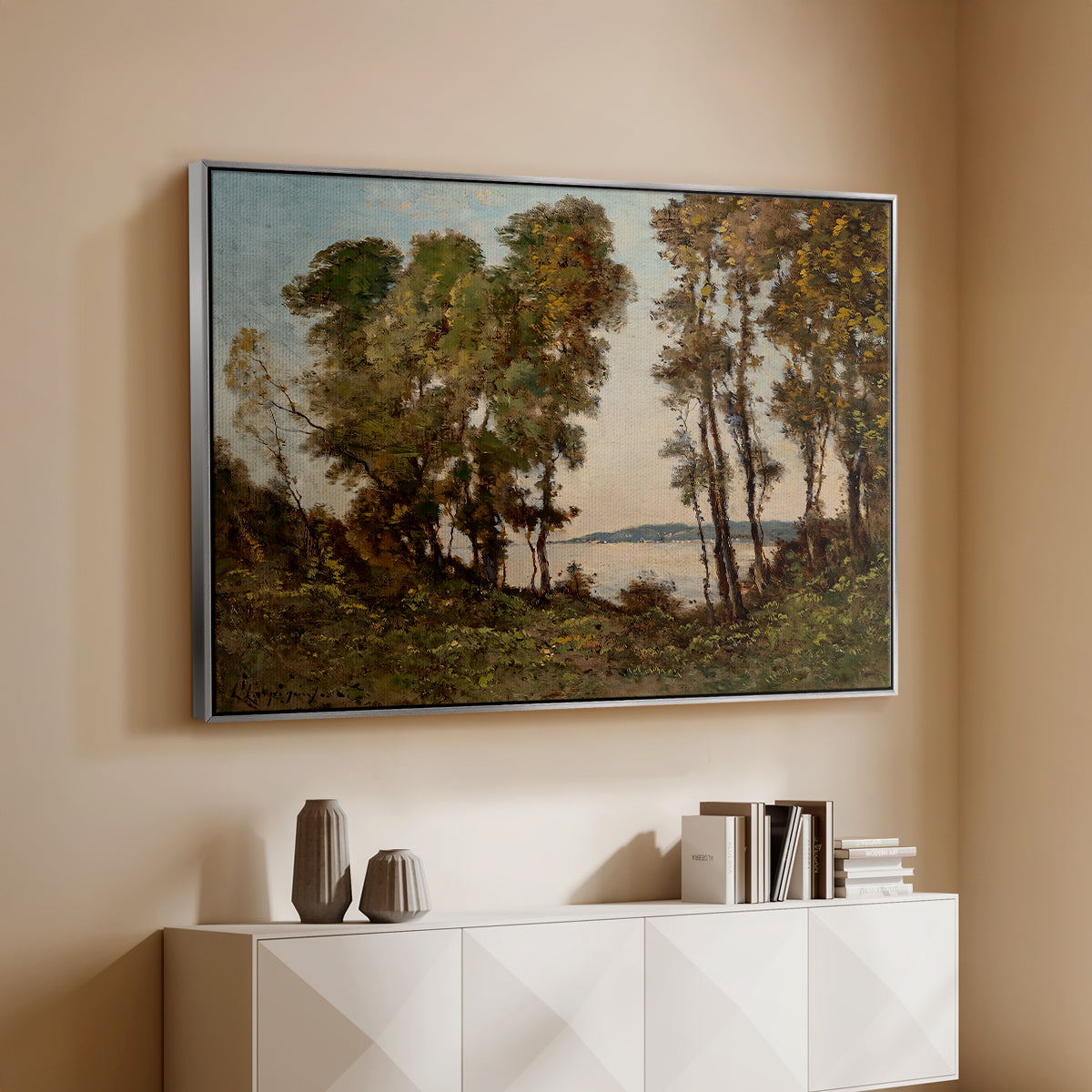 The Banks of the Allier, 1894 - Floater Framed Canvas Print