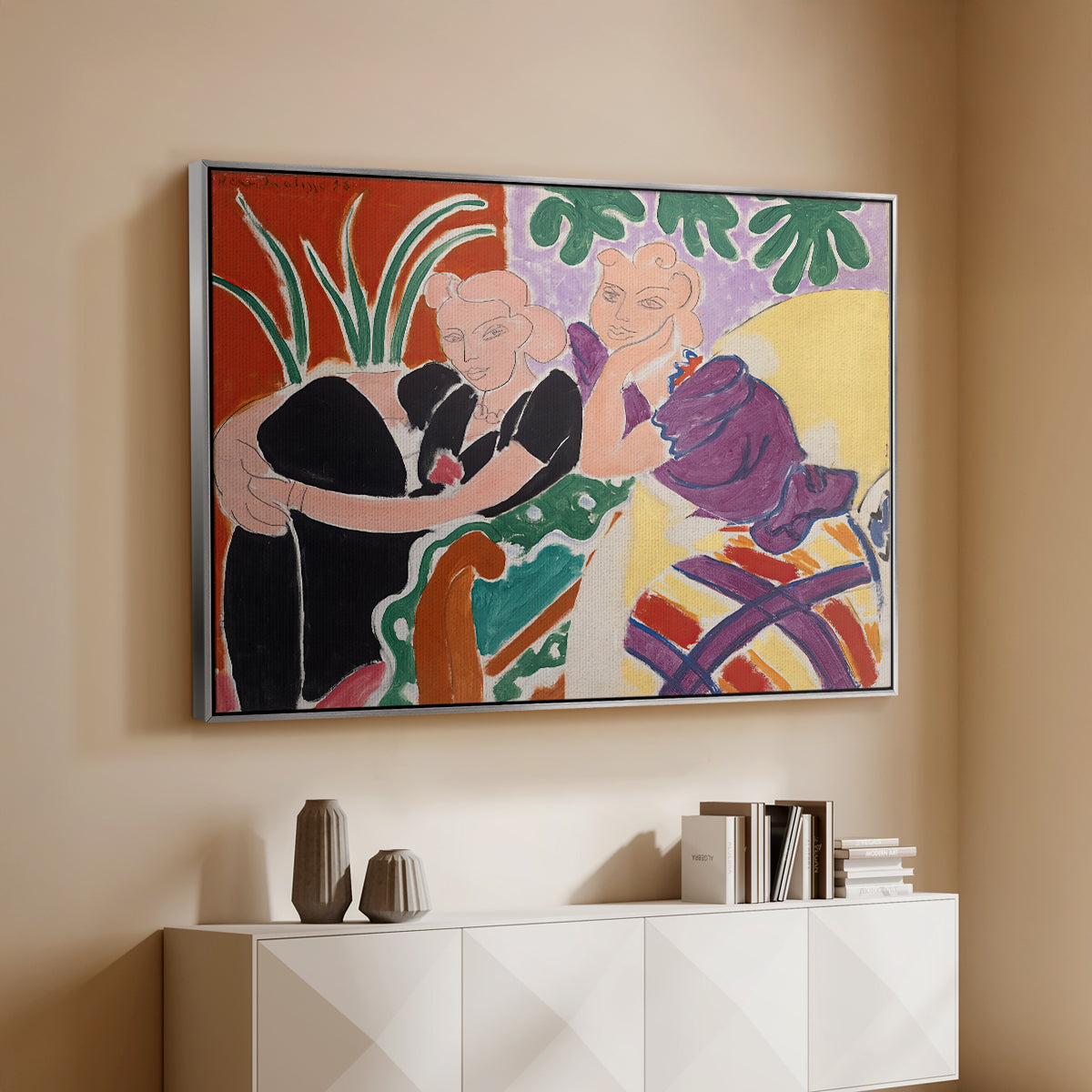 The Conversation, 1938 - Floater Framed Canvas Print