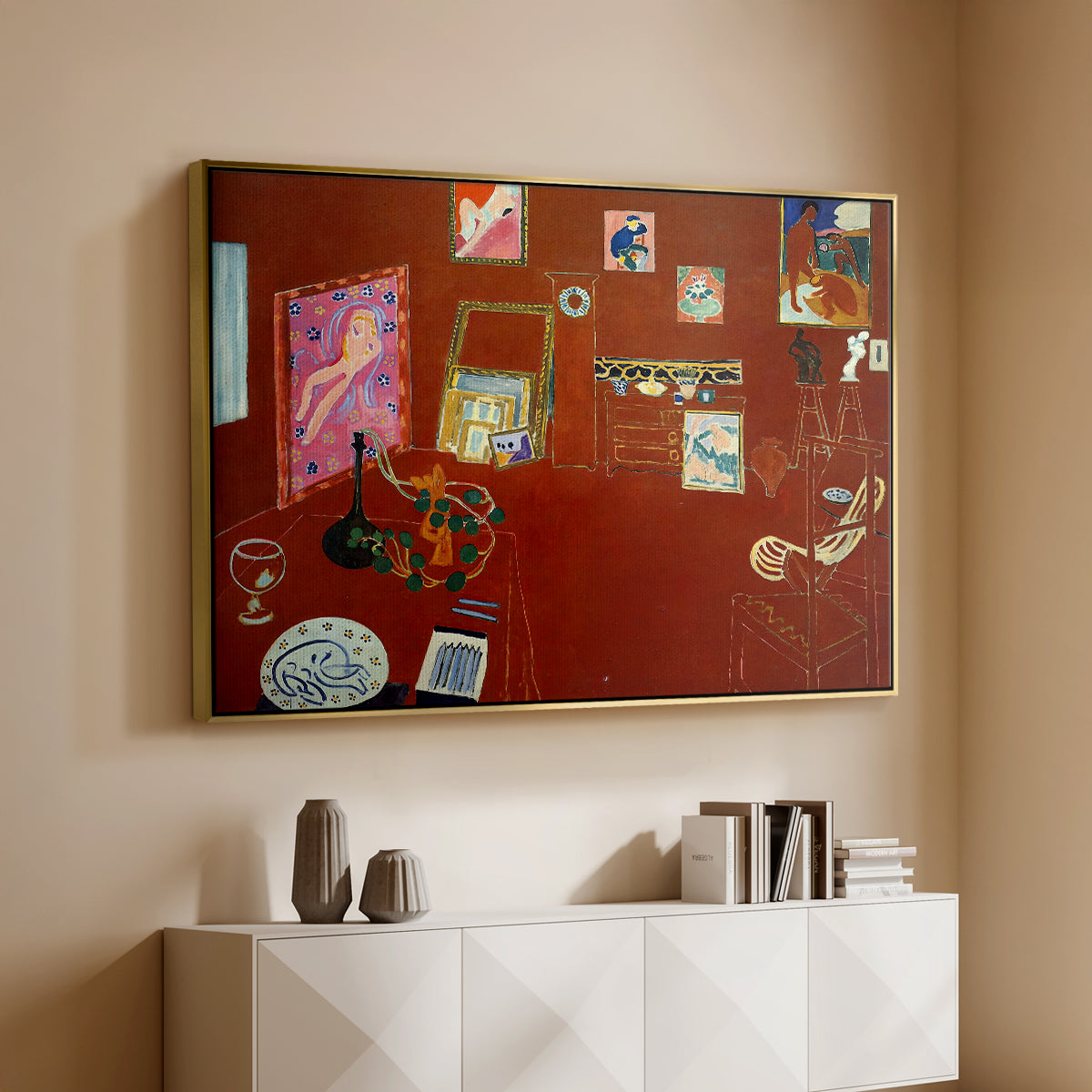 The Red Studio (L'Atelier Rouge), 1911 - Floater Framed Canvas Print