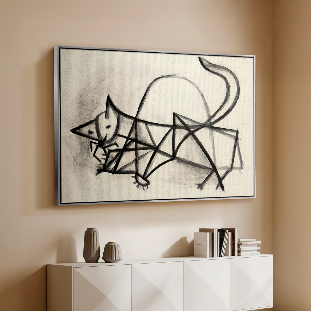 Study of a Cat (Étude de chat), 1946 - Floater Framed Canvas Print