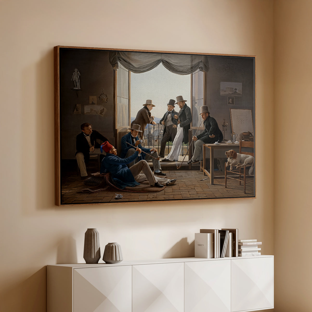 A Group of Danish Artists in Rome, 1837 - Floater Framed Canvas Print