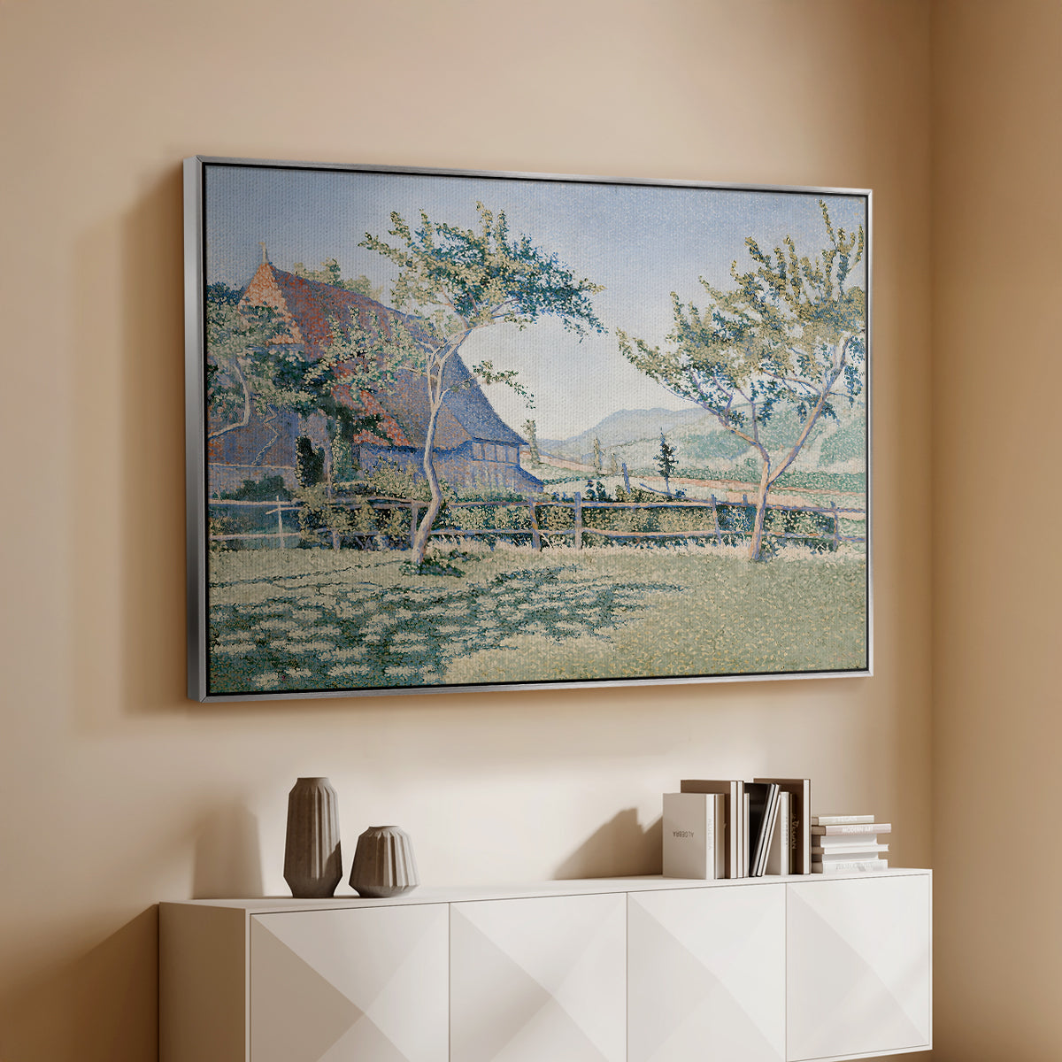 Comblat-le-Château, the Meadow, Opus 161, 1887 - Floater Framed Canvas Print