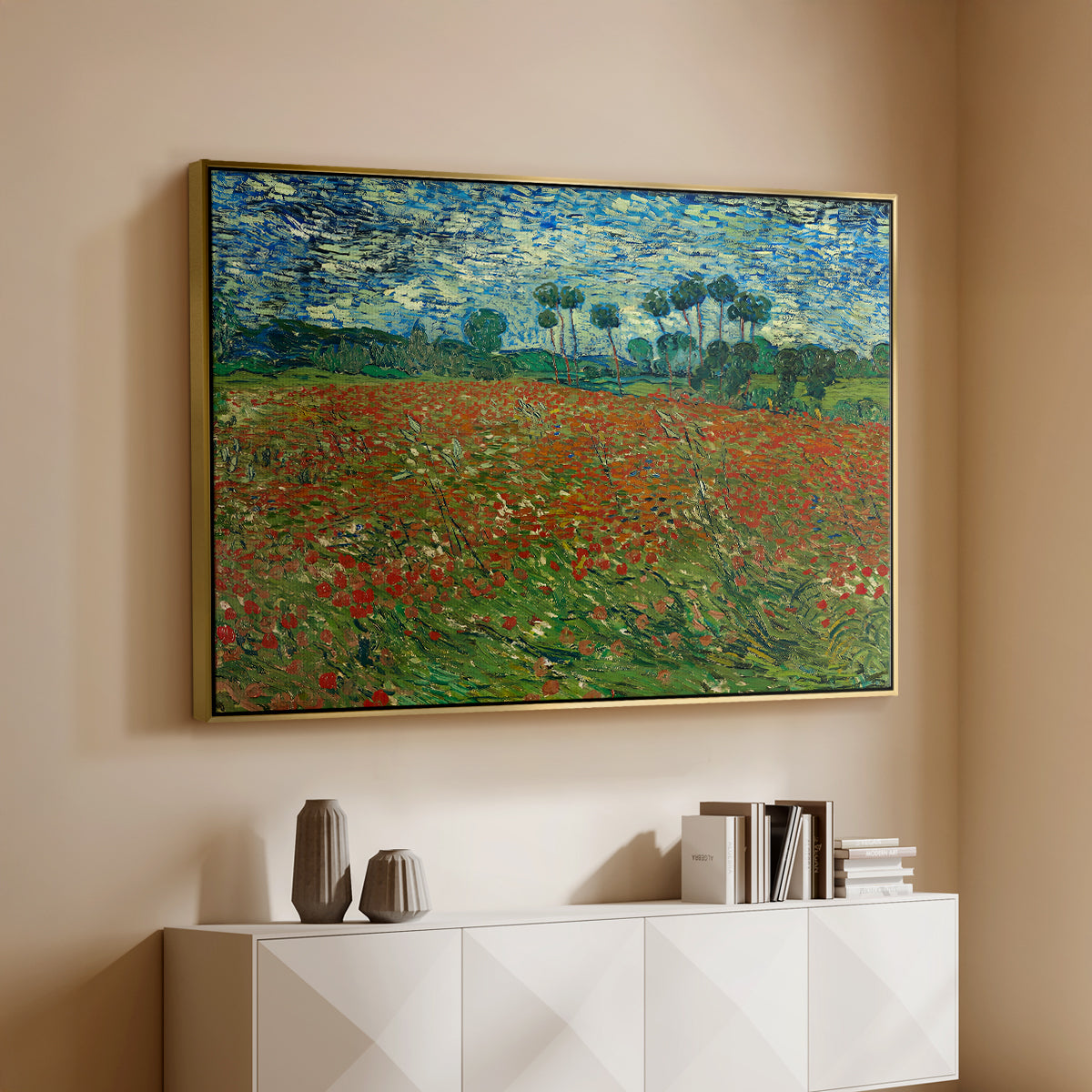 Field with Poppies, 1889 - Floater Framed Canvas Print
