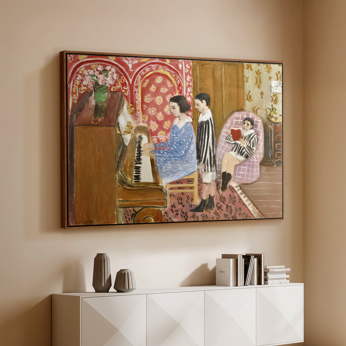 The Piano Lesson, 1923 - Floater Framed Canvas Print