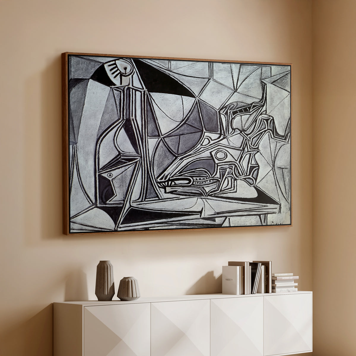 Goat's Skull, Bottle and Candle, 1952 - Floater Framed Canvas Print