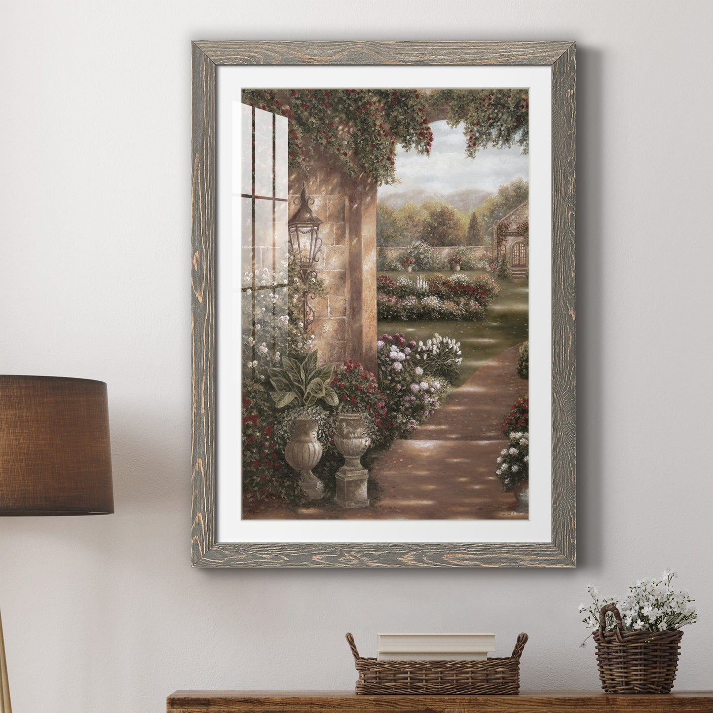 Evening in the Conservatory - Premium Framed Print - Distressed Barnwood Frame - Ready to Hang