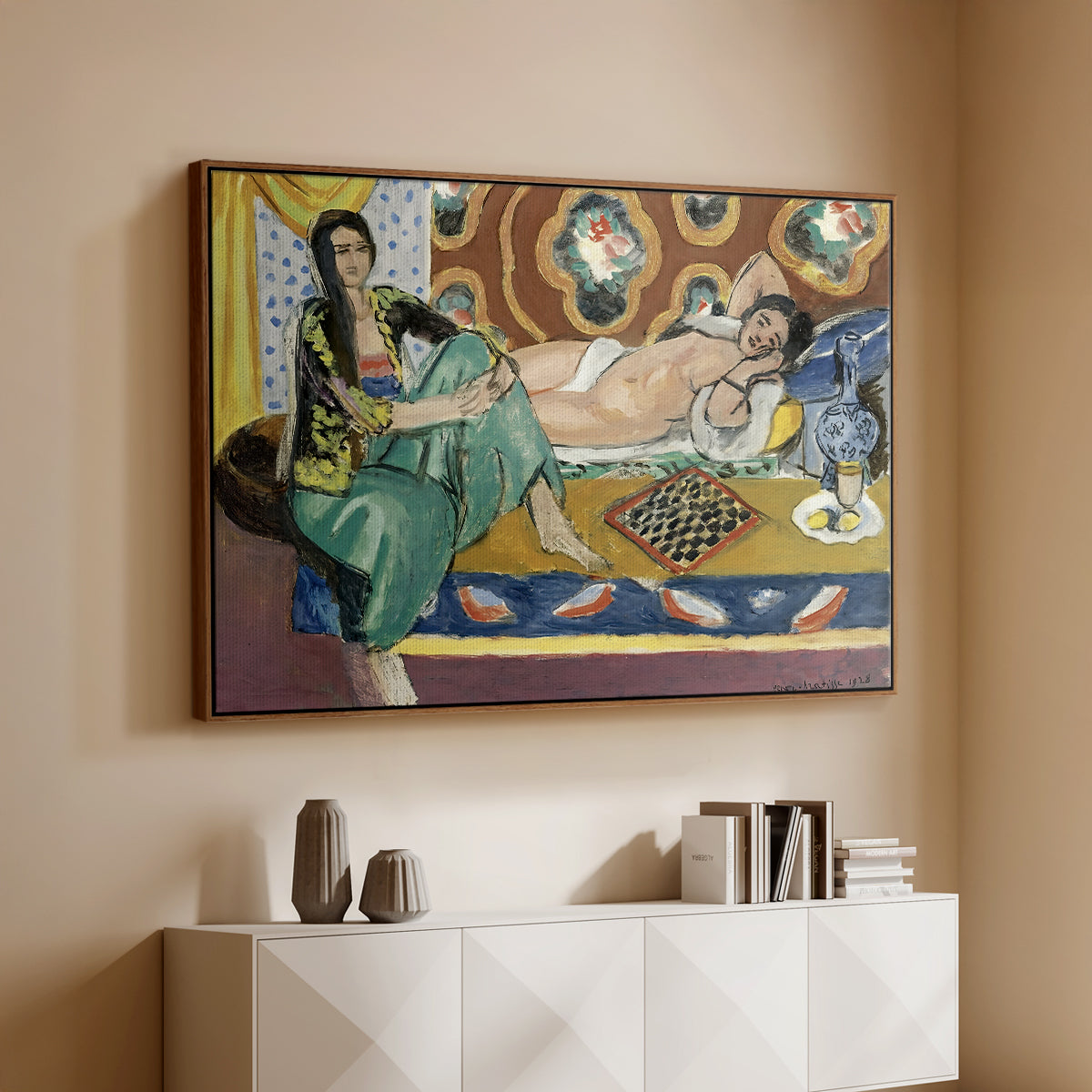 Odalisques Playing Checkers (Odalisques jouant aux dames), 1928 - Floater Framed Canvas Print