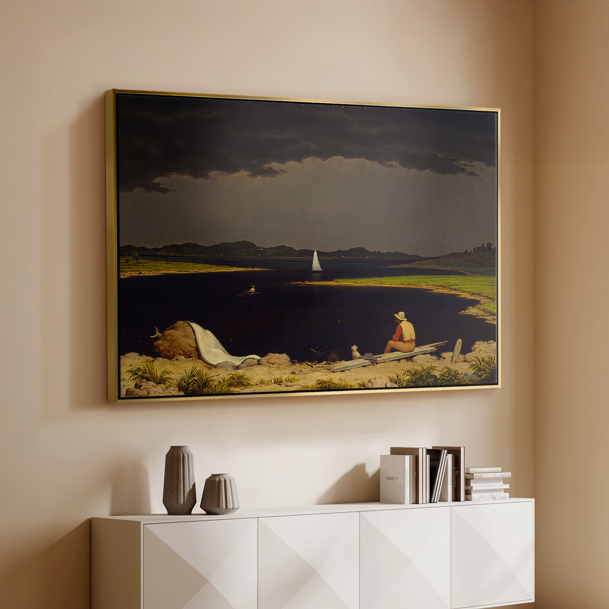 Approaching Thunder Storm, 1859 - Floater Framed Canvas Print