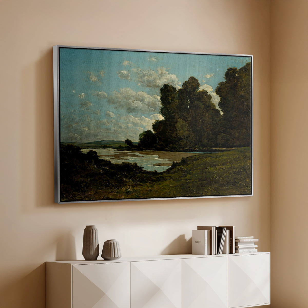 The River Loire at Nevers, 1901 - Floater Framed Canvas Print