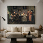 Canvas art print featuring a domestic composition showing family interaction, displayed in a spacious living room