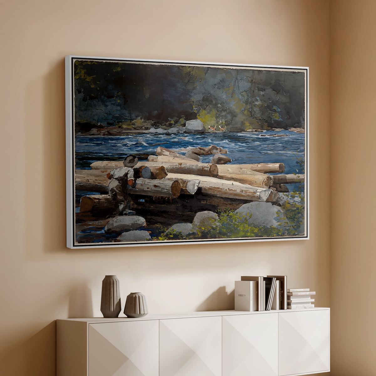 Hudson River, 1892 - Floater Framed Canvas Print