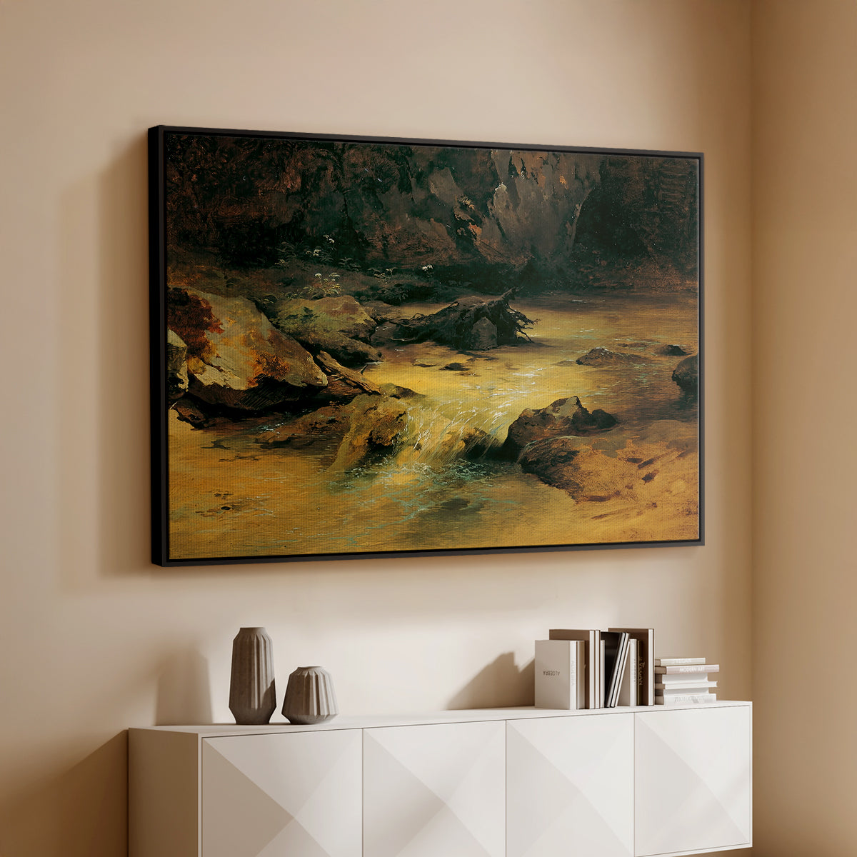 Wildbach (Wild Stream) - Floater Framed Canvas Print