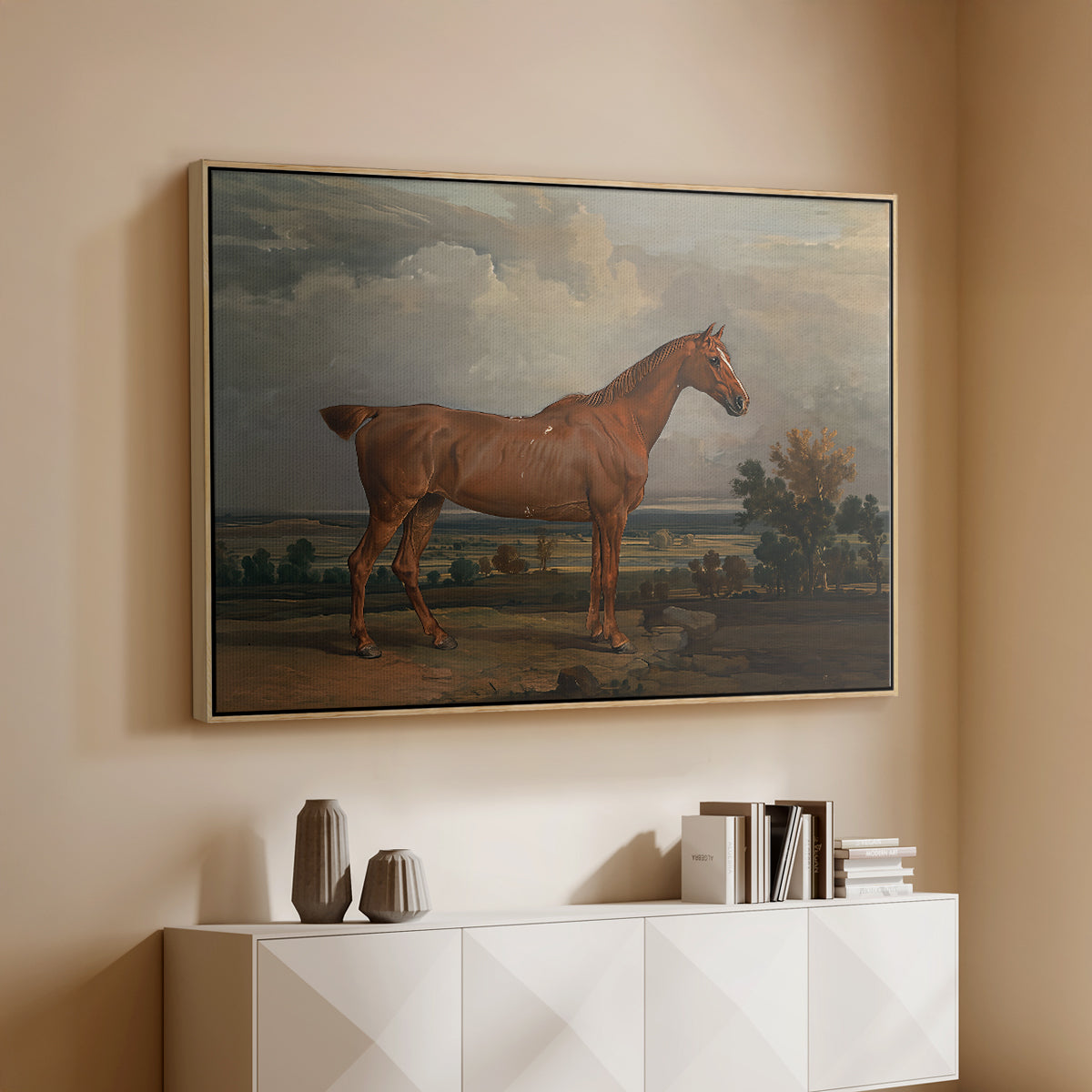 Hunter in a Landscape, 1810 - Floater Framed Canvas Print