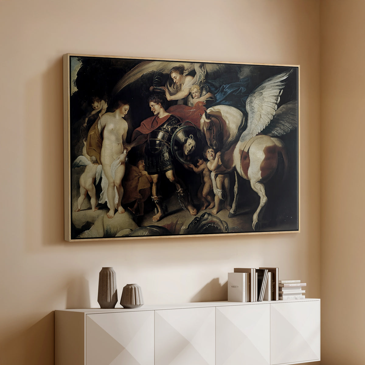 Perseus and Andromeda, c. 1620 - Floater Framed Canvas Print