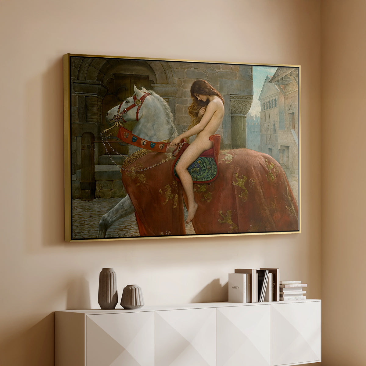 Lady Godiva, 1898 - Floater Framed Canvas Print
