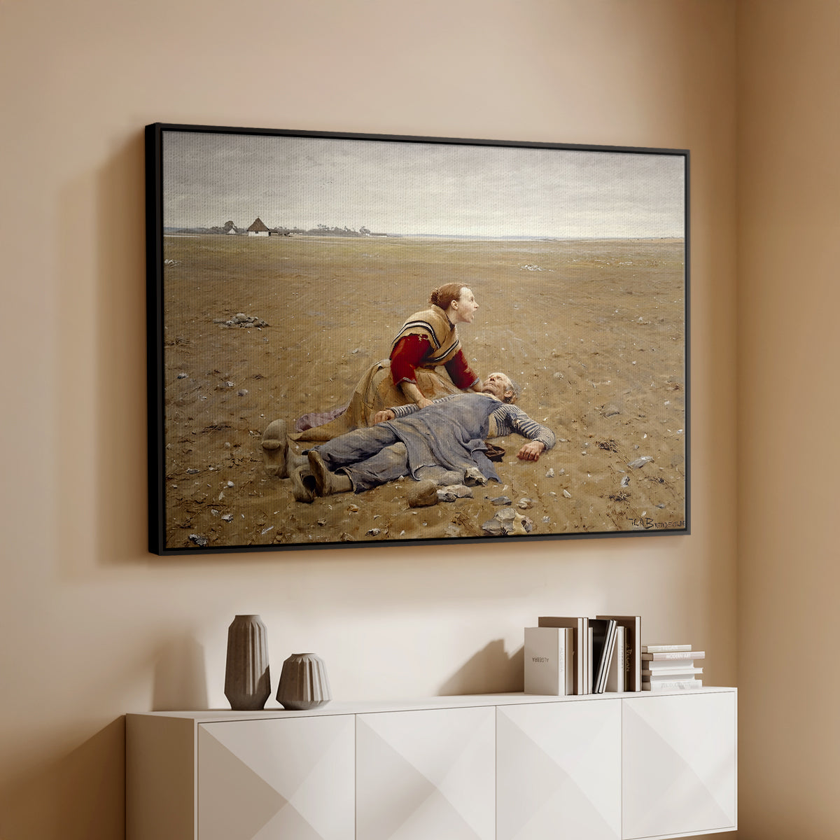 Worn Out (Udslidt), 1889 - Floater Framed Canvas Print