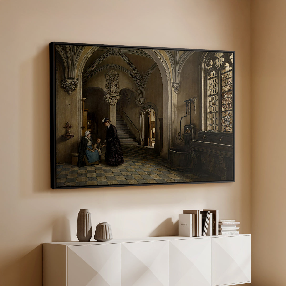 Interior of the Church of Saint Paul in Antwerp, c. 1865-1869 - Floater Framed Canvas Print