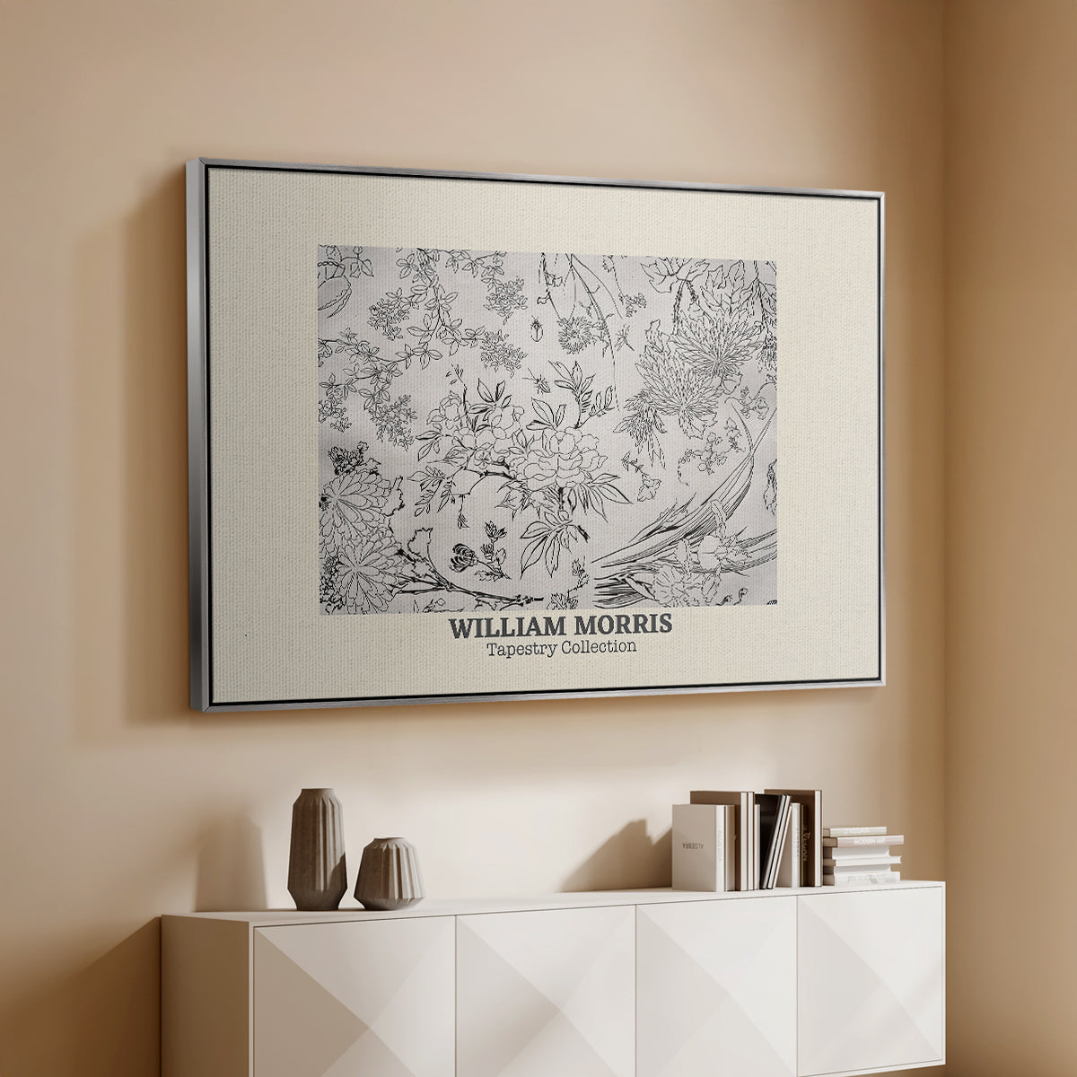 Fleurs, 1866 (Morris Inspired) - Floater Framed Canvas Print