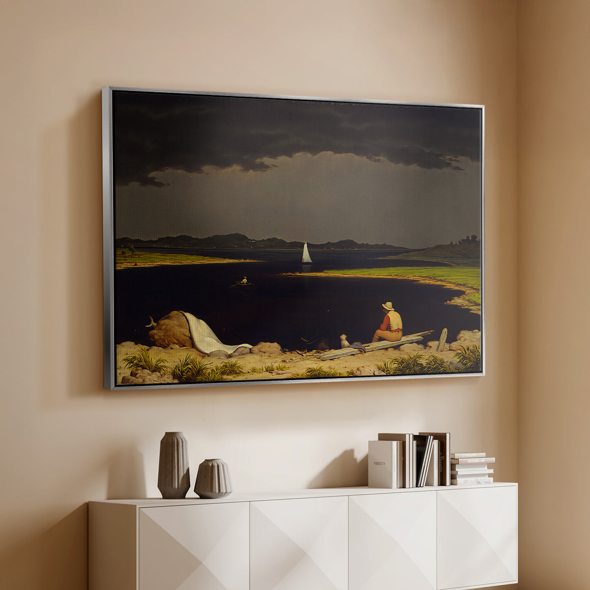 Approaching Thunder Storm, 1859 - Floater Framed Canvas Print