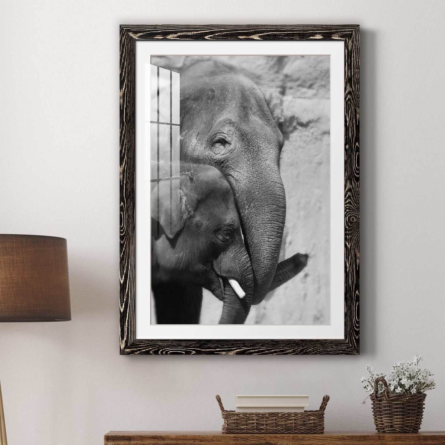 Tender Moment - Premium Framed Print - Distressed Barnwood Frame - Ready to Hang