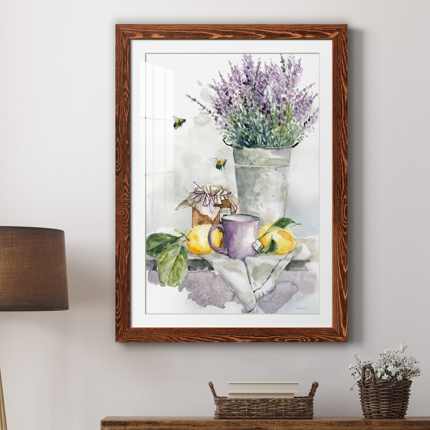 Lavender Lemon and Honey Tea - Premium Framed Print - Distressed Barnwood Frame - Ready to Hang