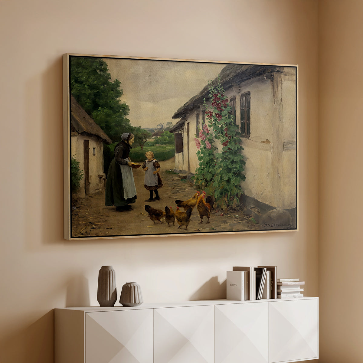 Visit to Grandmother, 1914 - Floater Framed Canvas Print