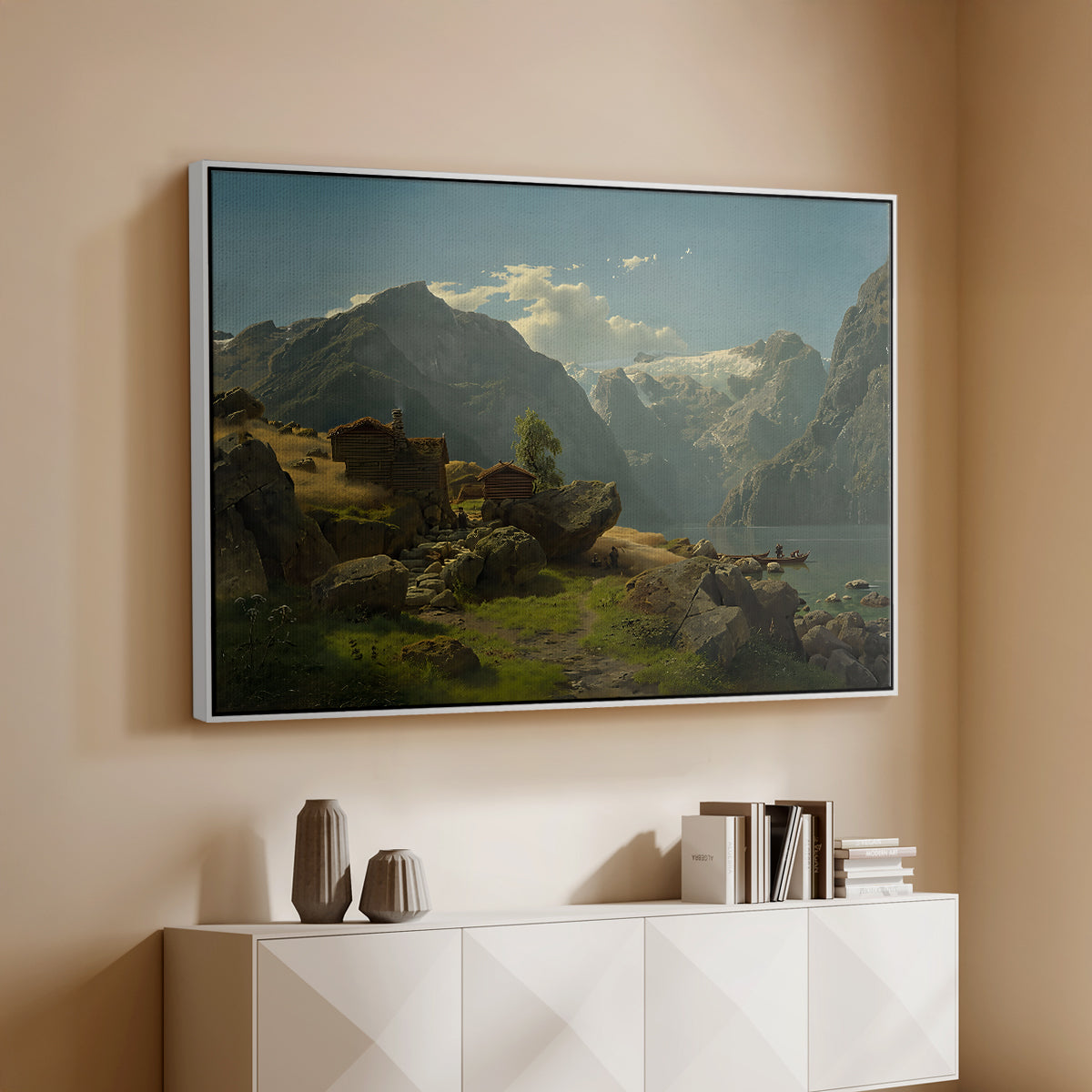 Balestrand, 1848 - Floater Framed Canvas Print
