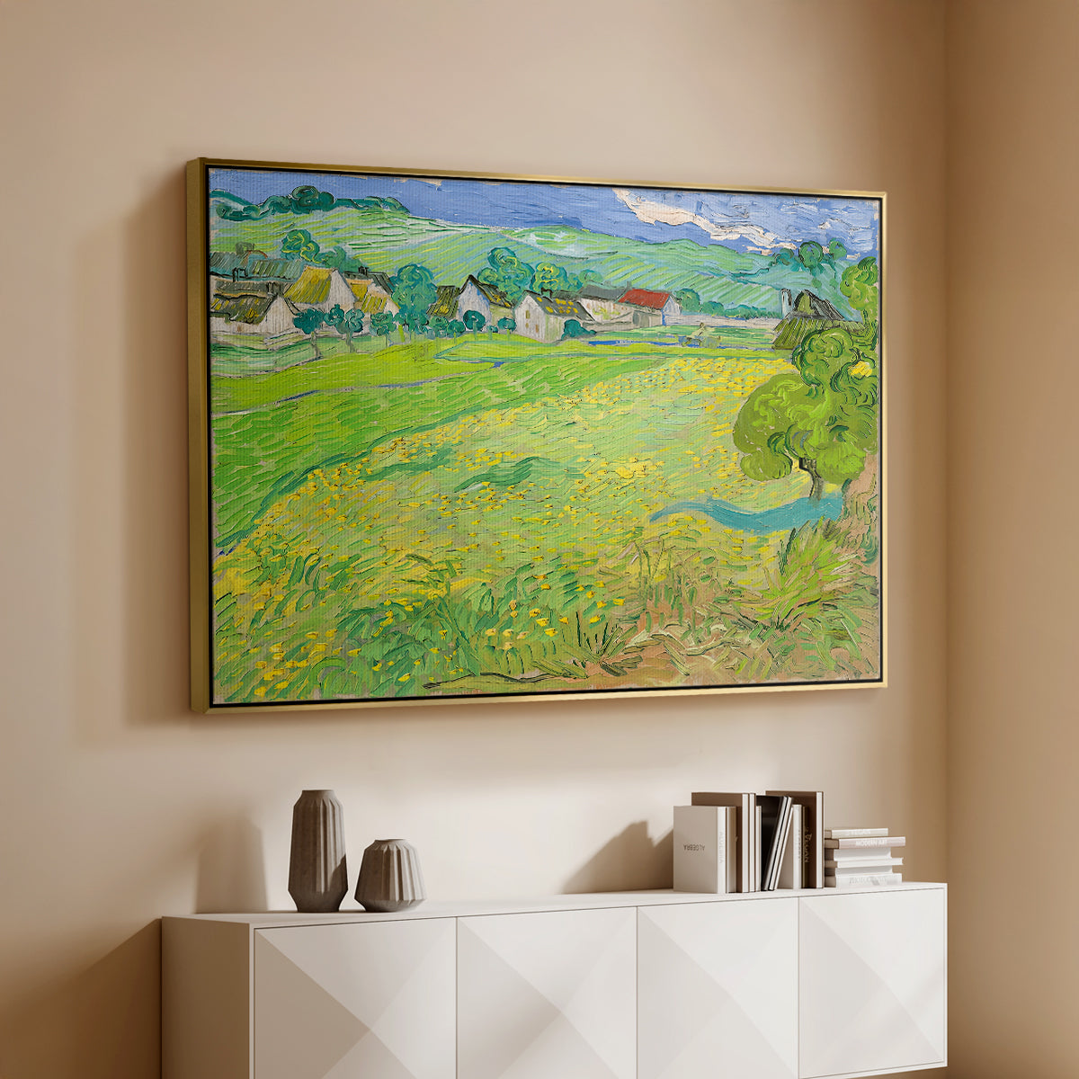 Les Vessenots in Auvers, 1890 - Floater Framed Canvas Print