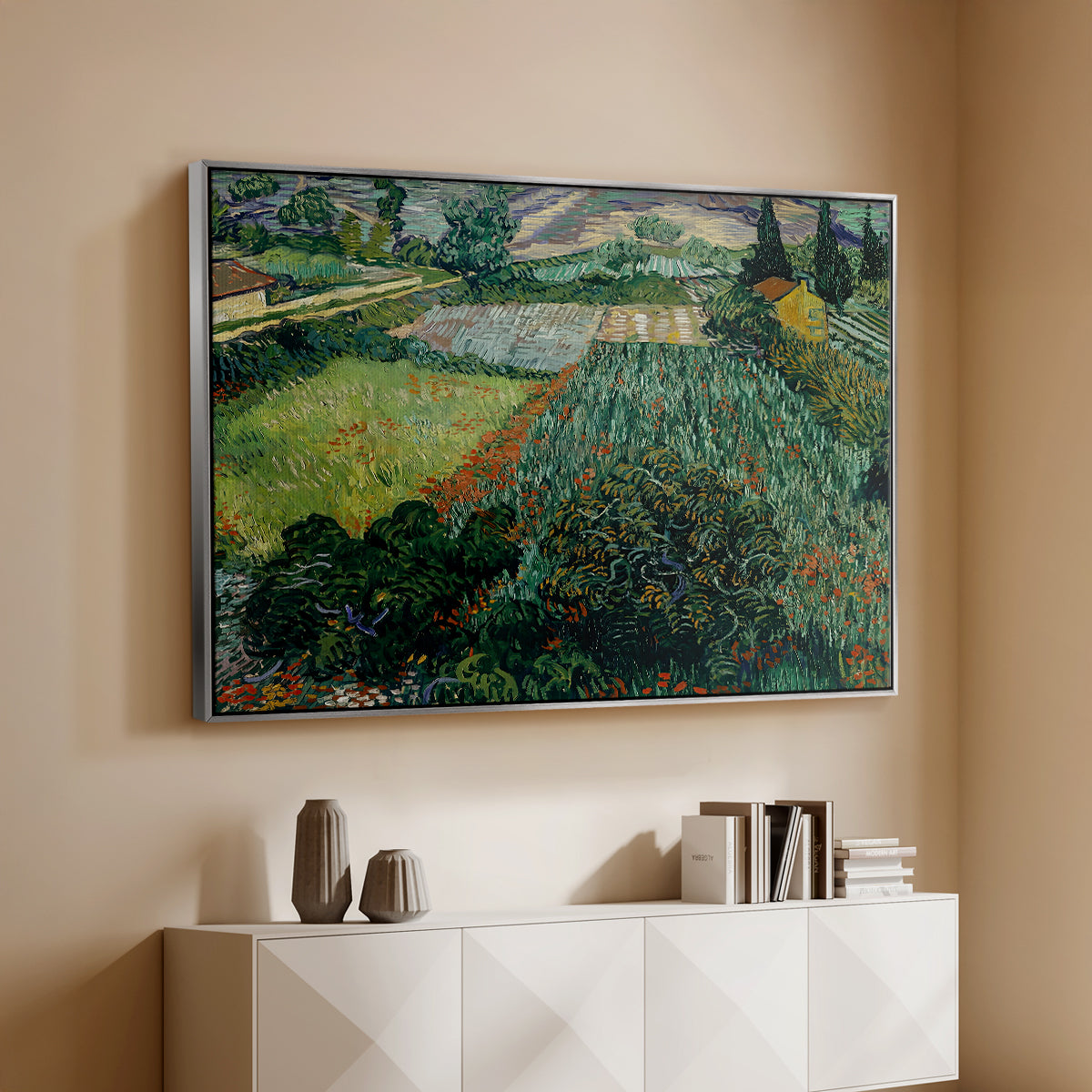 Field with Poppies, Saint-Rémy, 1889 - Floater Framed Canvas Print