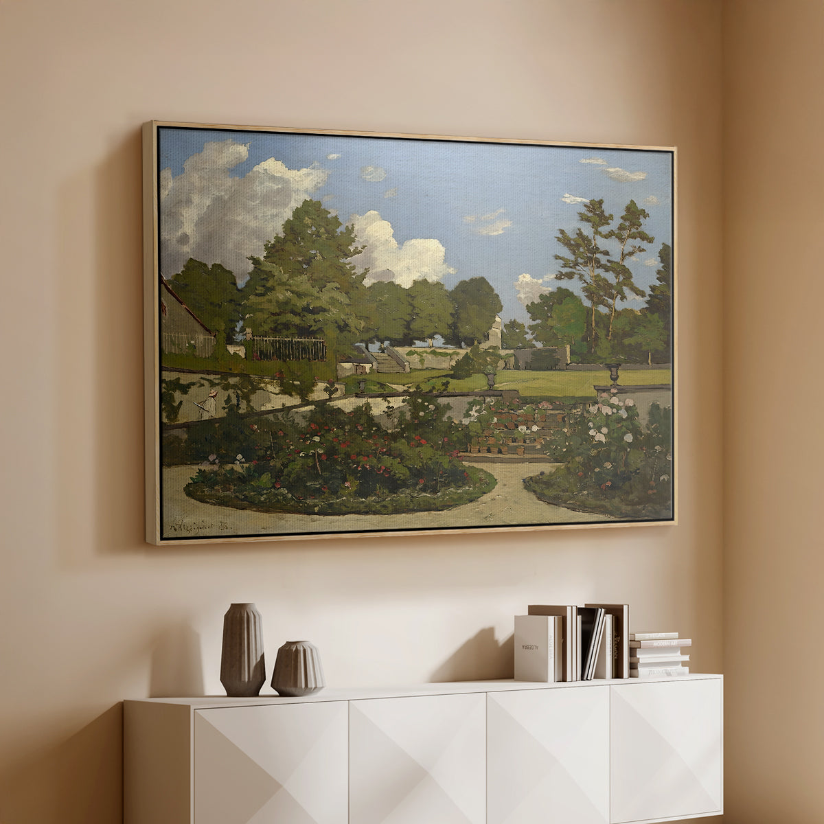 The Painter's Garden at Saint-Privé, 1886 - Floater Framed Canvas Print