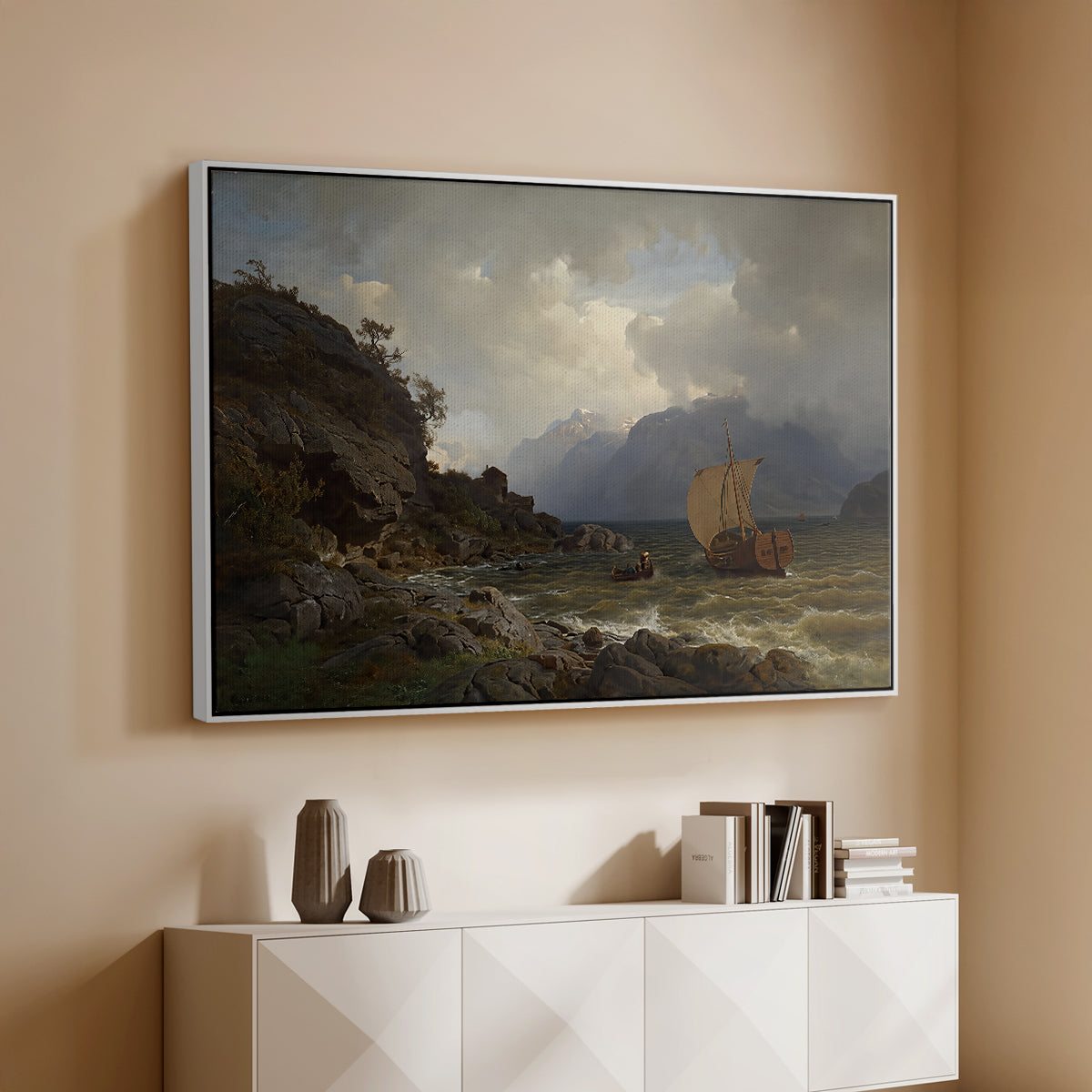 From the Western Coast of Norway, 1862 - Floater Framed Canvas Print