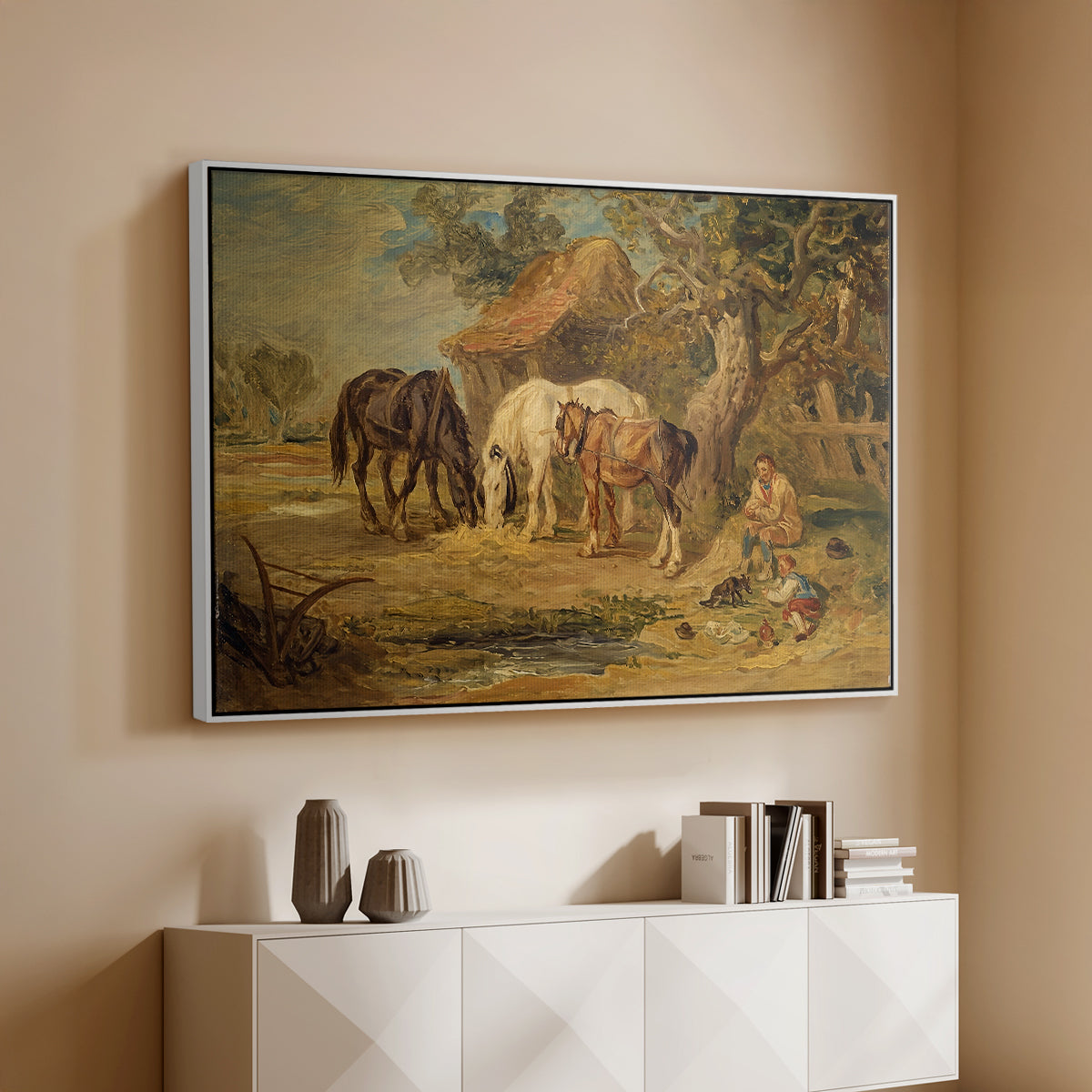 The Midday Meal, 1835 - Floater Framed Canvas Print