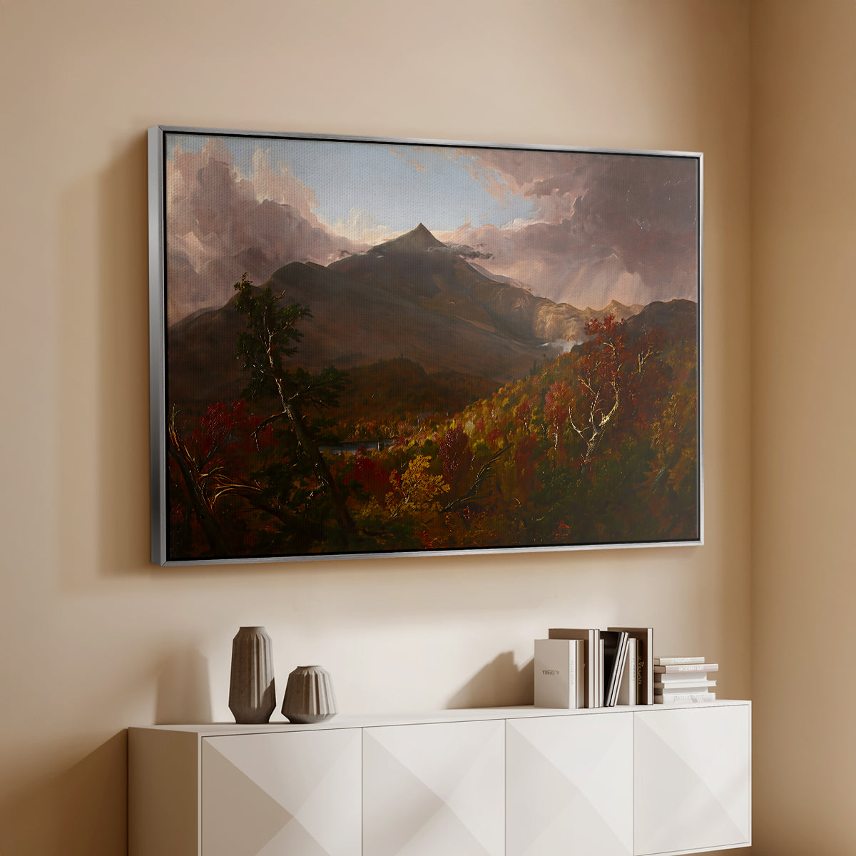 View of Schroon Mountain, Essex County, New York, After a Storm, 1838 - Floater Framed Canvas Print