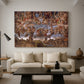 Canvas art print featuring an expressive arrangement of bodies, displayed in a spacious living room