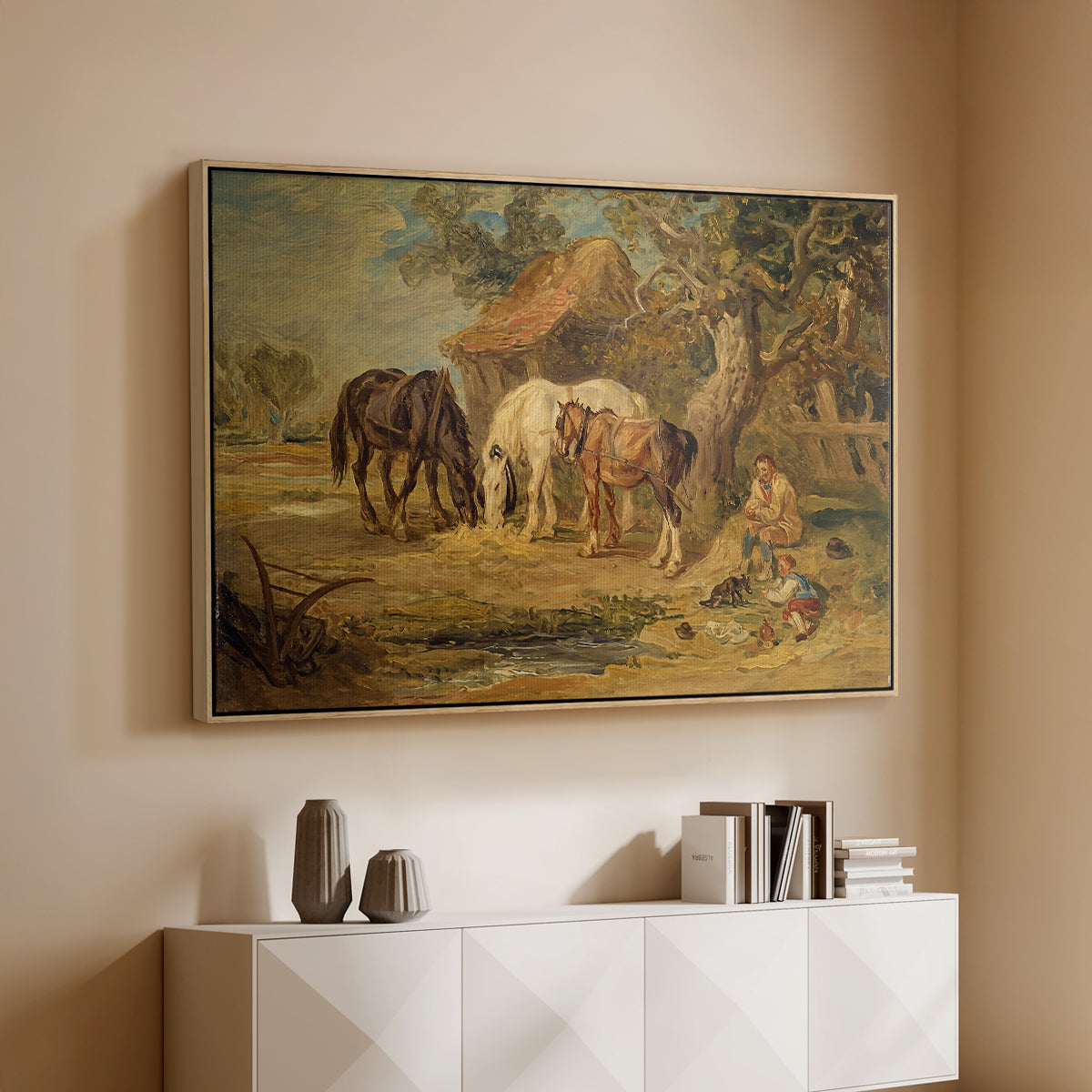 The Midday Meal, 1835 - Floater Framed Canvas Print