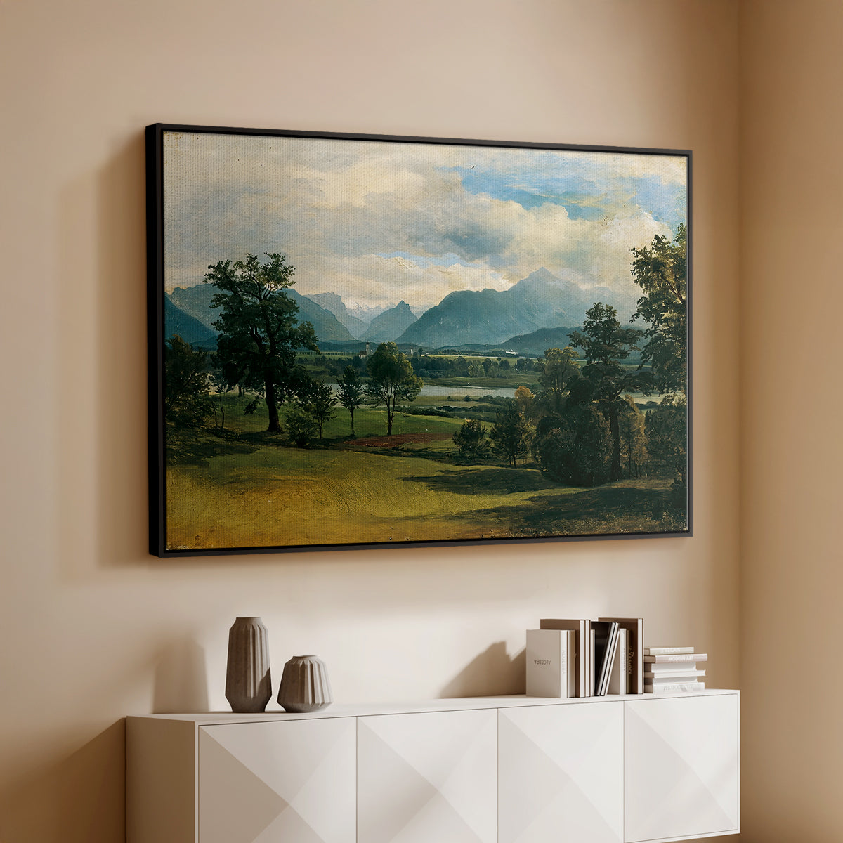 View of Liefering, 1830 - Floater Framed Canvas Print