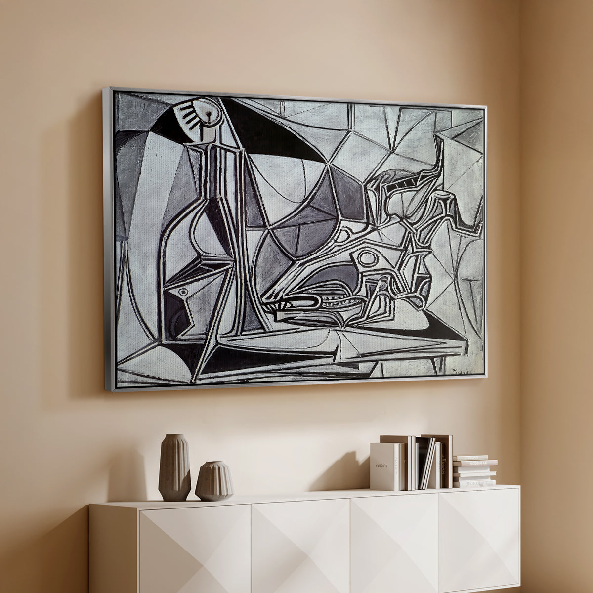 Goat's Skull, Bottle and Candle, 1952 - Floater Framed Canvas Print