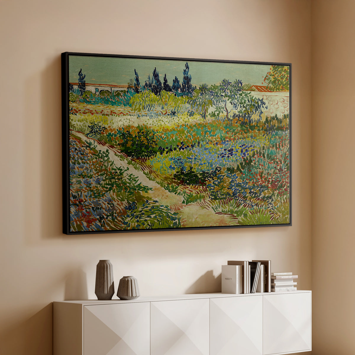 Garden at Arles, 1888 - Floater Framed Canvas Print