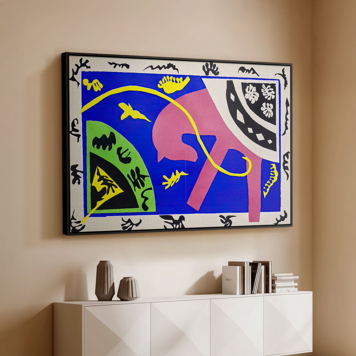 The Horse, the Rider and the Clown, from Jazz, 1947 - Floater Framed Canvas Print