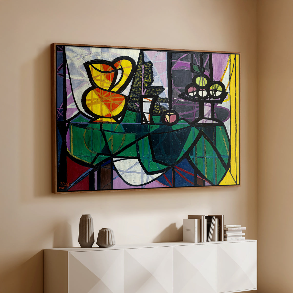 Pitcher and Bowl of Fruit, 1931 - Floater Framed Canvas Print