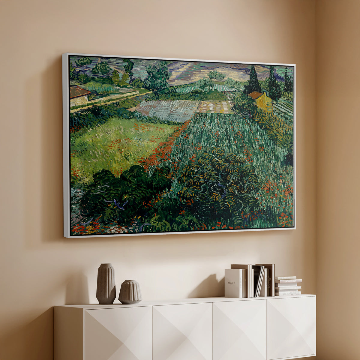 Field with Poppies, Saint-Rémy, 1889 - Floater Framed Canvas Print