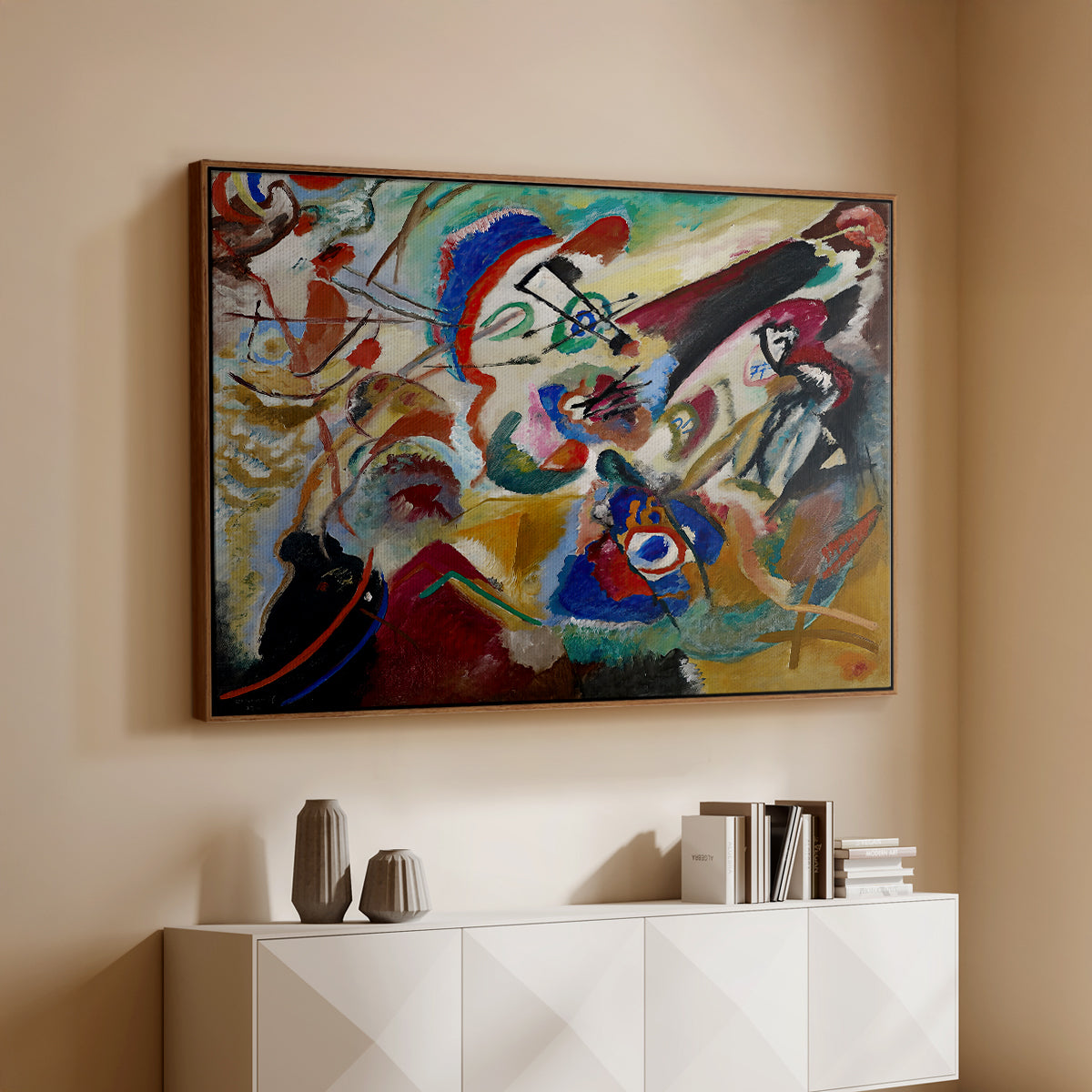 Fragment 2 for Composition VII, 1913 - Floater Framed Canvas Print