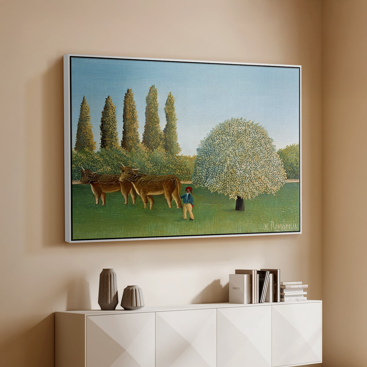 Meadlowland (The Pasture), 1910 - Floater Framed Canvas Print